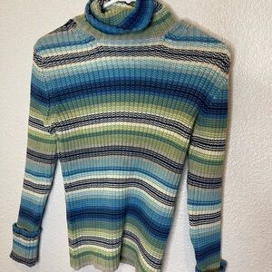 GAP Multicolor Striped Turtleneck Sweater Y2K GAP OLD STOCK